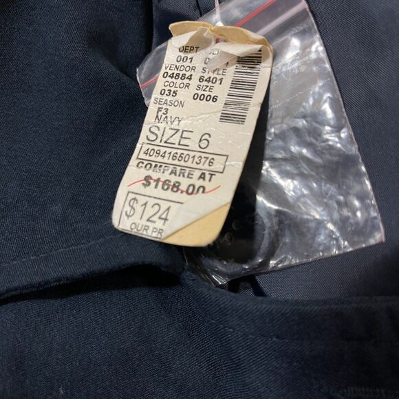 Imagio Trench Coat Womens Size 6 Navy Double Breasted Collared Long Sleeve NWT - Picture 4 of 7